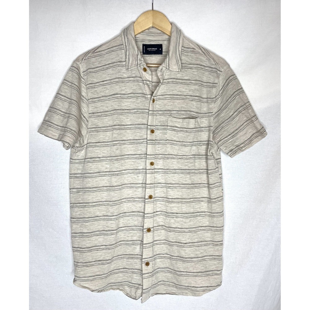Lucky Brand Shirt Mens Medium M Button Up Short Sleeve